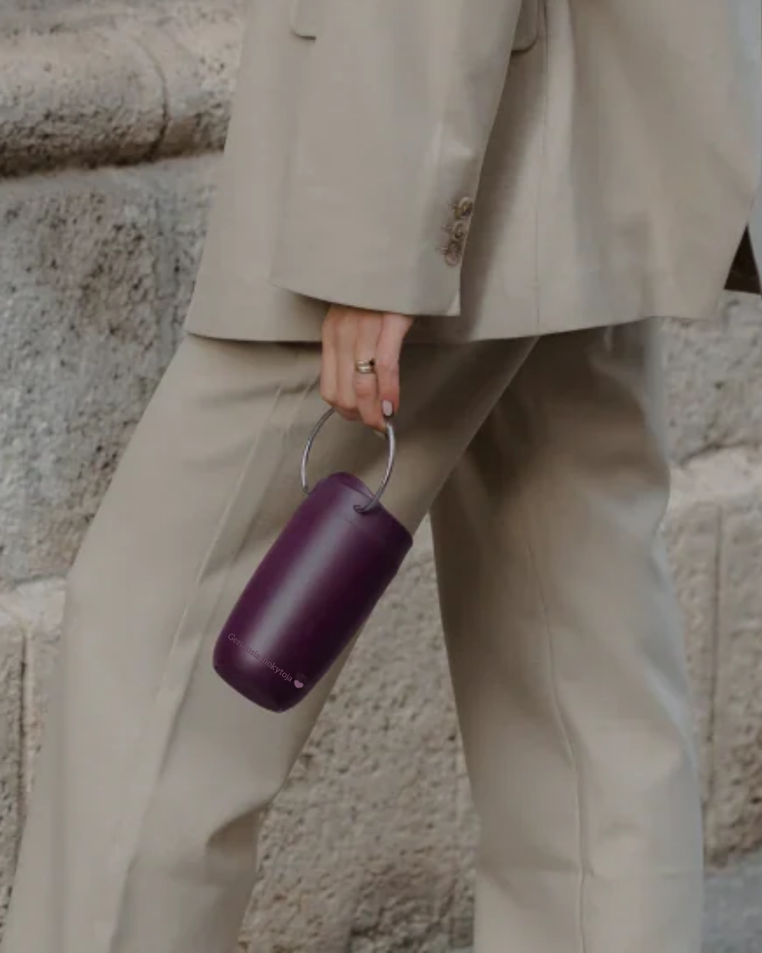 Puodelis MULBERRY su užrašu „Geriausia mokytoja ❤️“