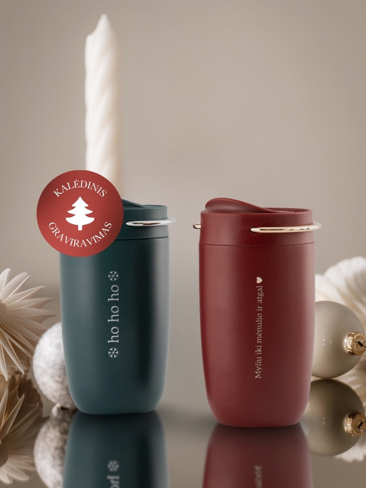 Graviruotas termo puodelis (Kalėdinis pasiūlymas)
