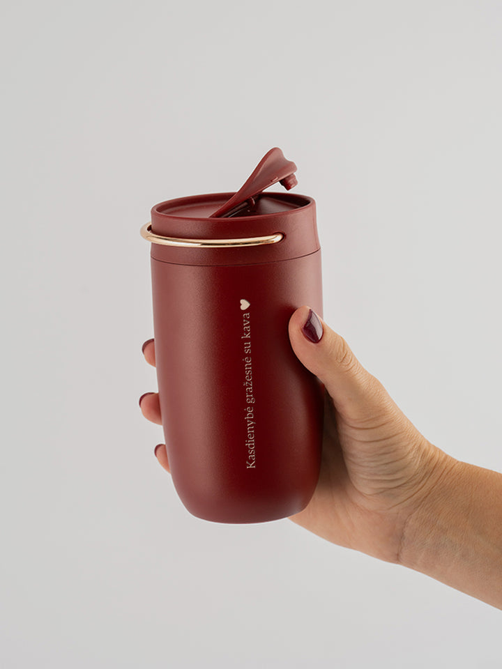 Graviruotas termo puodelis (Kalėdinis pasiūlymas)