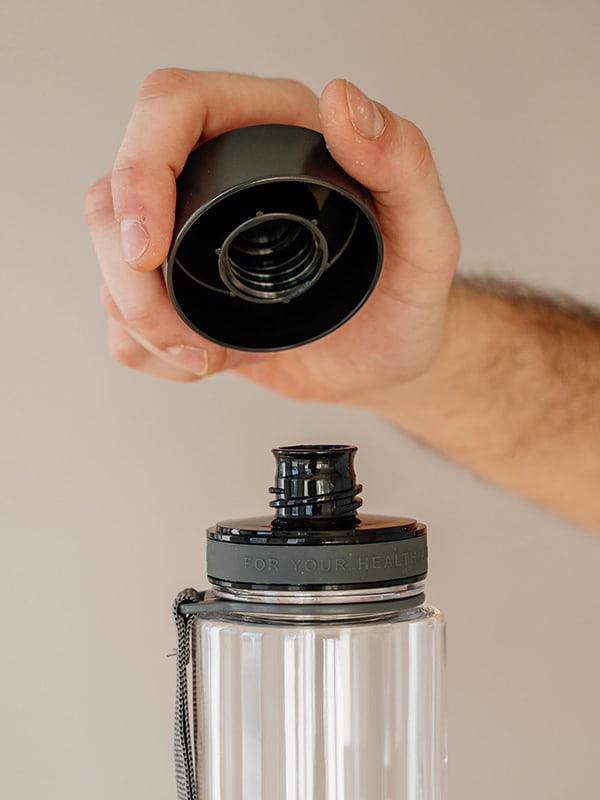 BPA-free plastic drinking bottle "Plain Black"